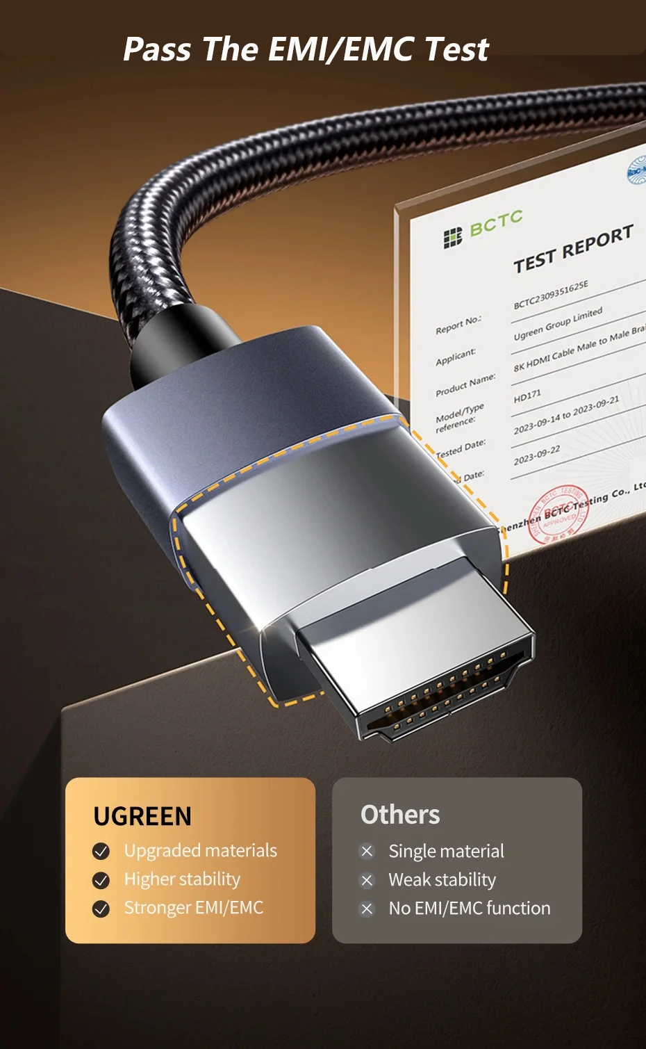 كابل UGREEN 2.1 8K/60 هرتز لصندوق التلفزيون PS5 USB C HUB كابل فائق السرعة معتمد 8K @ 60 هرتز رؤية 48 جيجابت في الثانية HDCP