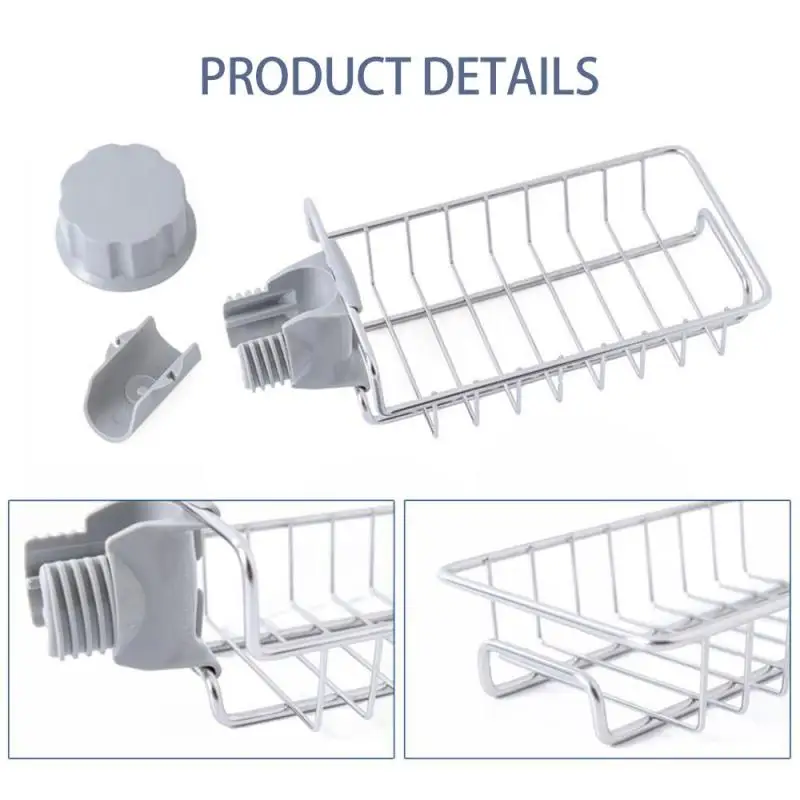 Bathroom stuff Storage Shelve Rack Stainless Steel Kitchen Faucet Sink Storage Rack Drain Shower Rod Rack strong load bearing