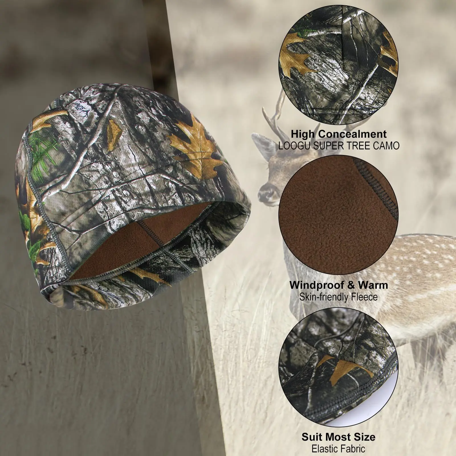 Gorra polar térmica camuflaje biónico para caza y pesca - imagen 4