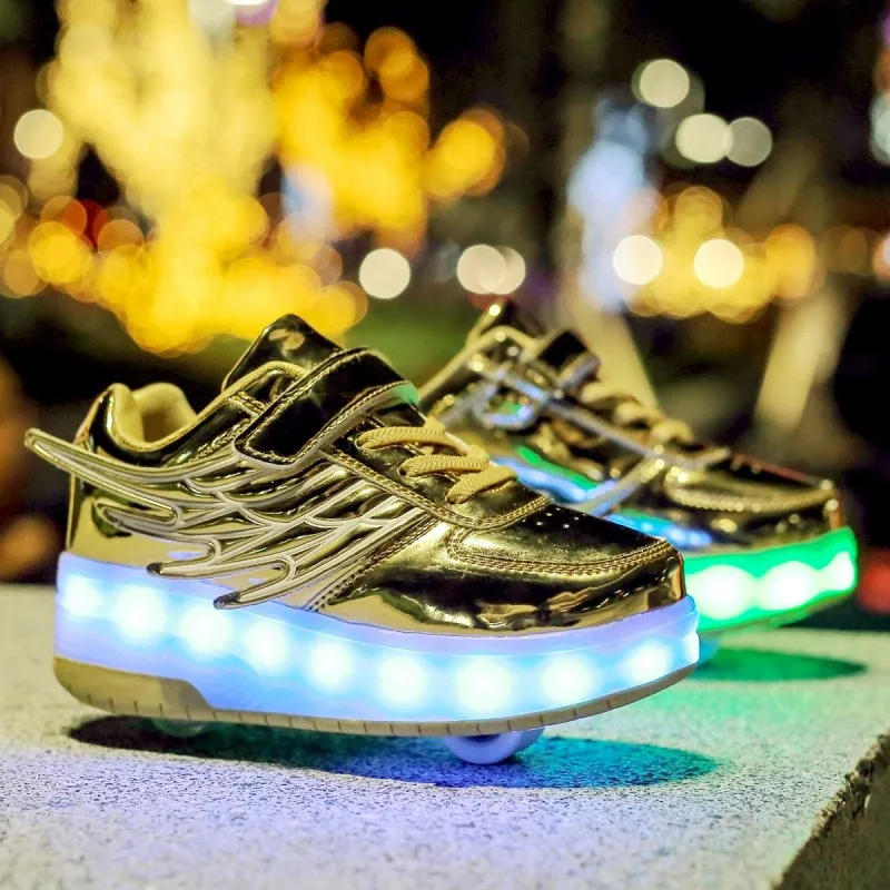 

Roller Sneakers for Kids: 8-Wheel Invisible Roller Skates, 4-Wheel Wheeled Shoes – Boys', Girls' Students' Styles