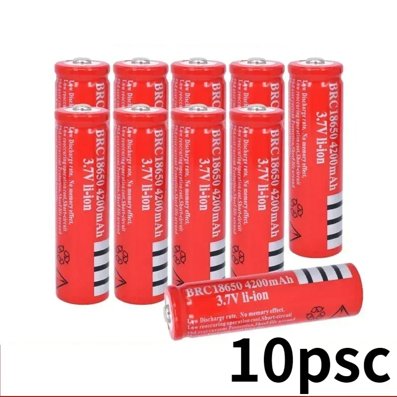 100% New Original 18650 3.7 v 4200 mah 18650 Lithium Rechargeable Battery For EvreFire Flashlight batteries +Charger