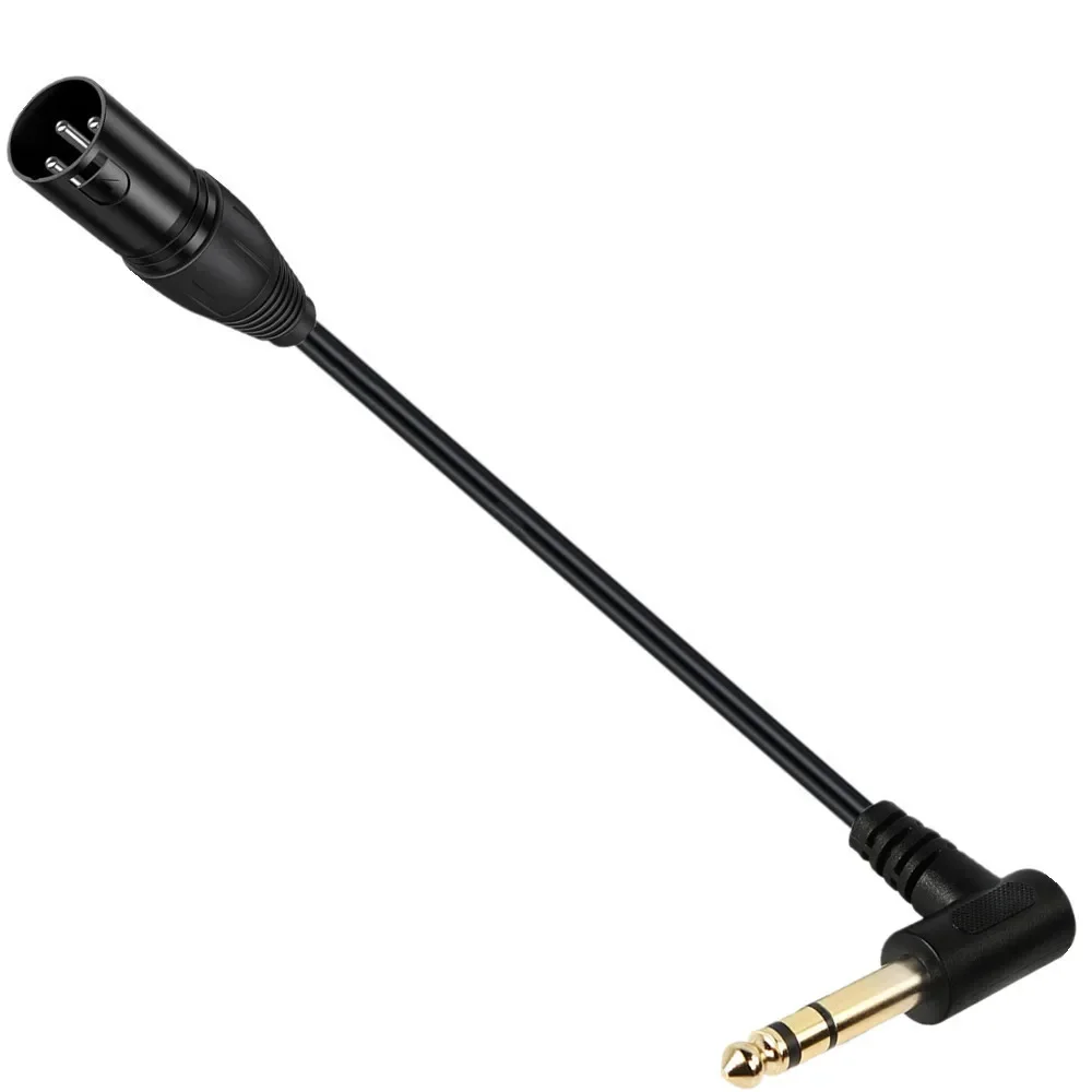 50cm 90 Degree 6.35mm 1/4 Inch TRS To XLR Male Balanced Audio Cable Mic Patch Cord For Audio Mixer Amplifier Recording Equipment