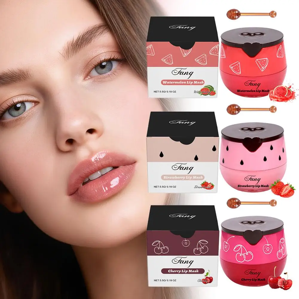 Lip Mask Strawberry Honey Night Mask Lip Mask Nourishing Softening Lip Sleep Mask Exfoliating Bleach Cream Lip Gloss