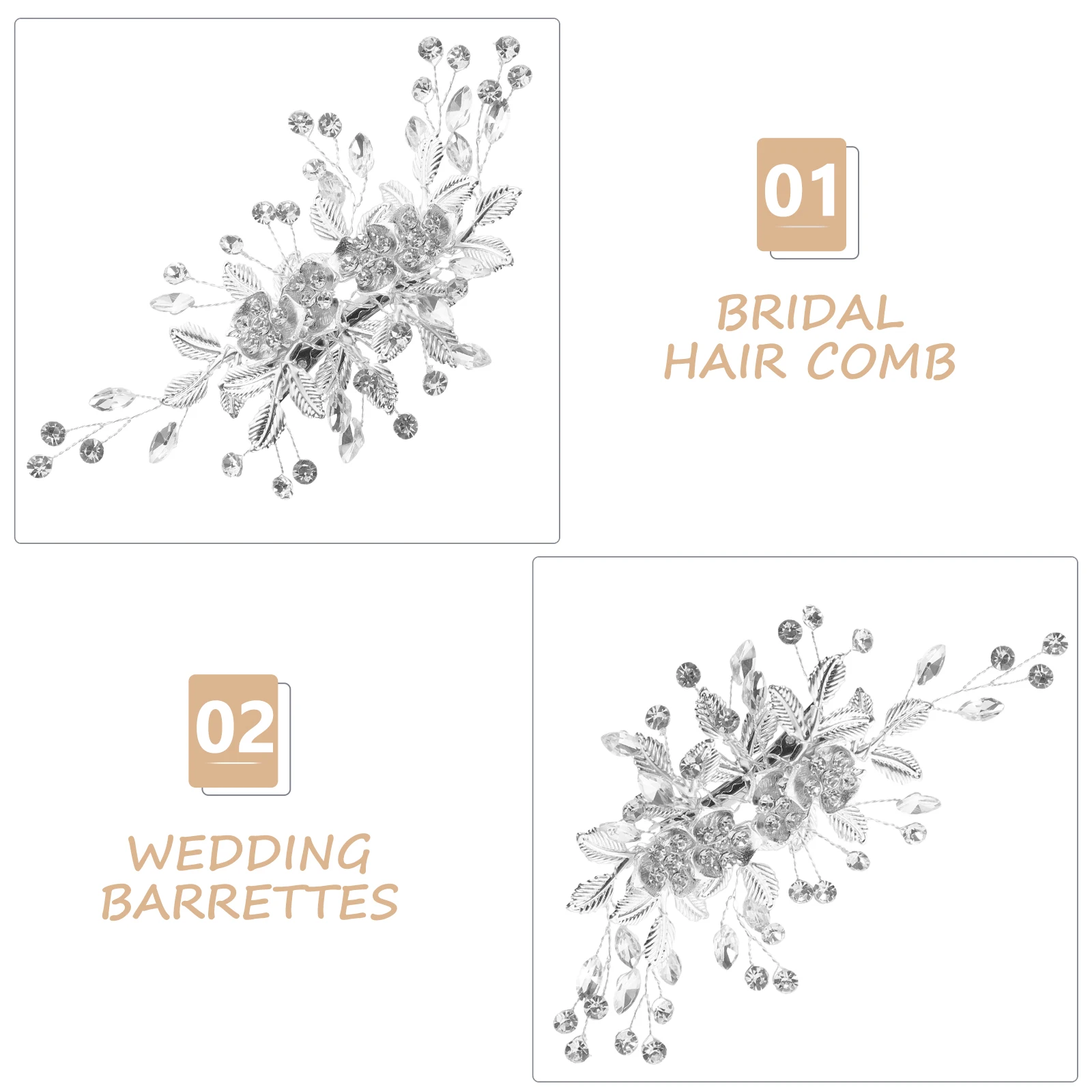

Elegant Bridal Hairpin Wedding Barrettes Rhinestone Comfortable Silver Clips Bridesmaid Accessories Prom Hair Pieces Wedding