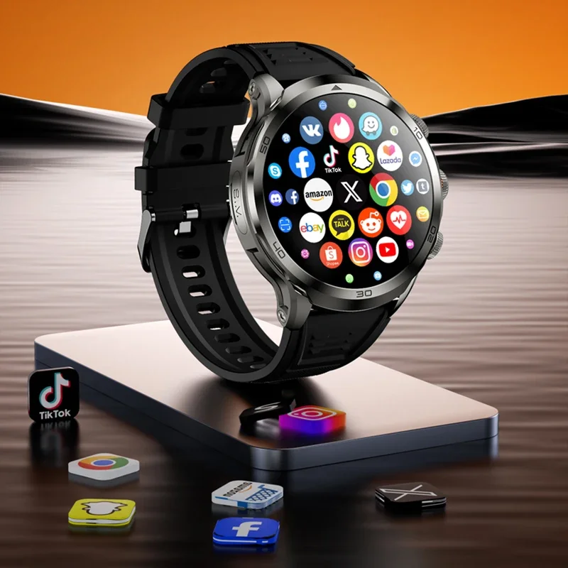 4G LTE Smart Watch Man Android 8.1 Large screen Smartwatch Phone 1200 mAh 8MP Camera GPS Wifi SIM Video Call Fitness Google Play