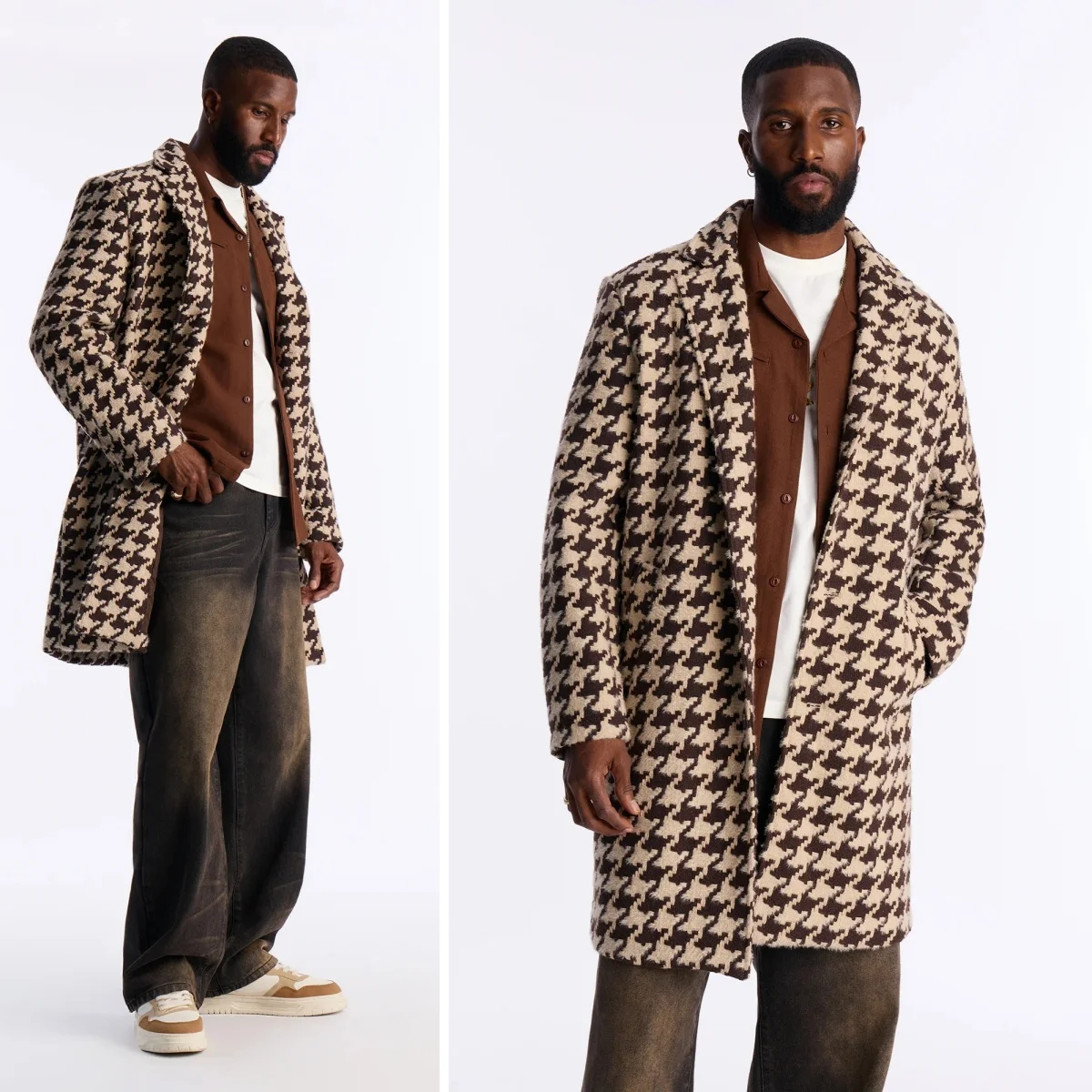 Faionable Printed Men's Wedding Long Coat Winter Outerwear Tailored Lapel Groom Clothing Trendy Large Coat Customized