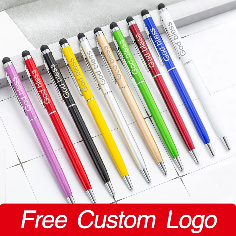 New Customized LOGO Metal Capacitive Touch Screen Ballpoint Pens Multifunctional Color Gift Pen Handmade Writing Office Supplies