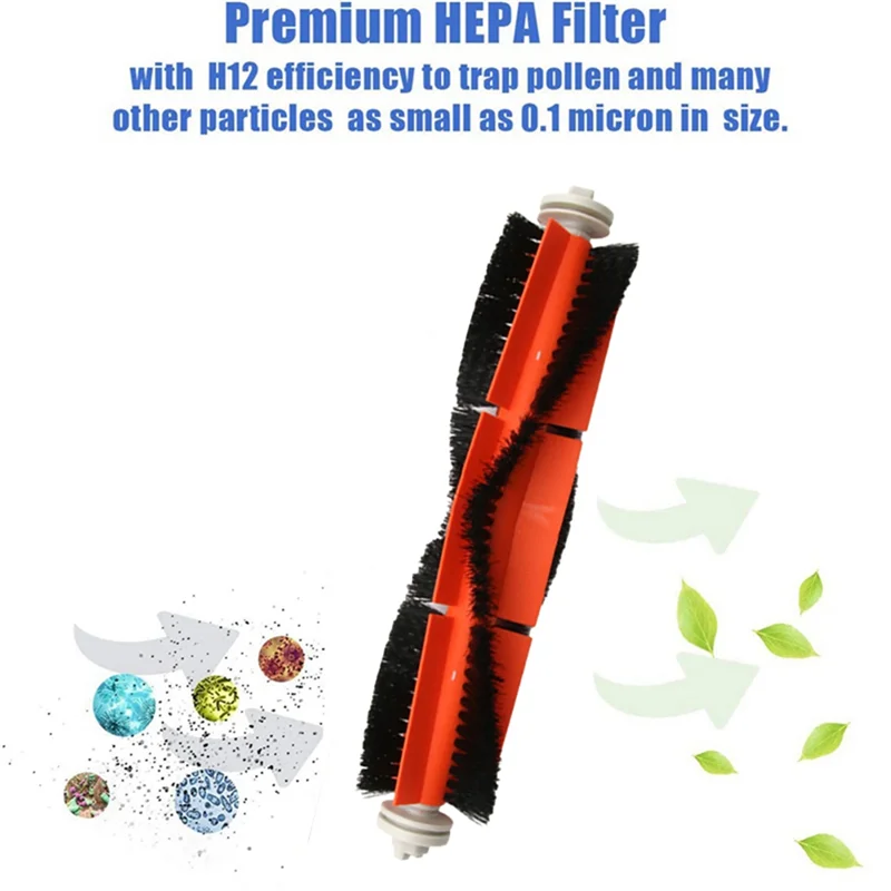 

B59B-8Pcs For Xiaomi Mijia SDJQR01RR 1S / S50 S55 T6 T7 P50 Vacuum Cleaner Main Side Brush Filter Spare Parts Kit