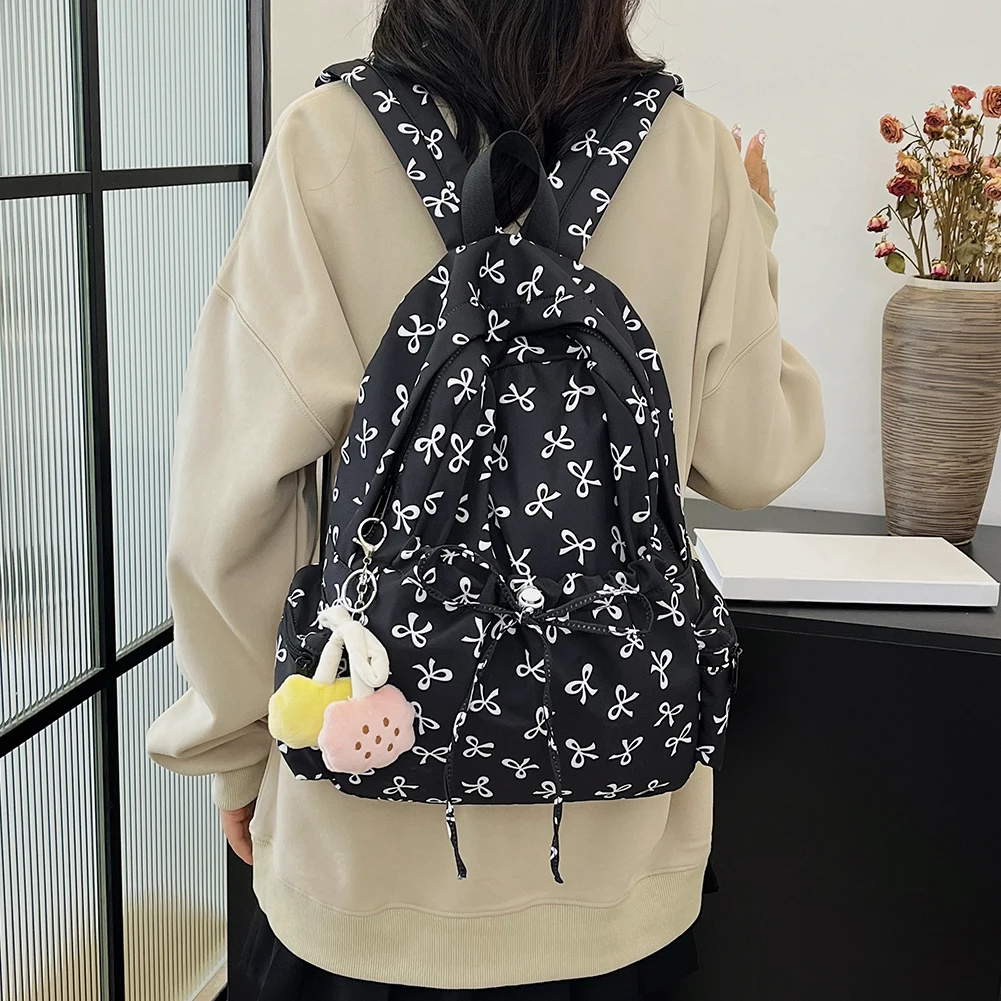 Para as mulheres arco impressão mochila multifuncional saco de escola náilon multi bolsos bolsa de ombro mochila para viagens trabalho escola