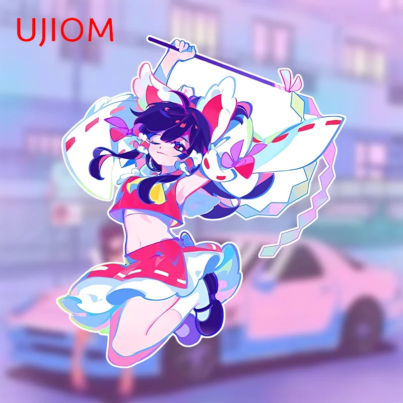 UJIOM 13 cm × 11,3 cm Pretty Hakurei Reimu Bunte Wandaufkleber, individuelle Tapeten für Spielzimmer, kreative Hausdekoration