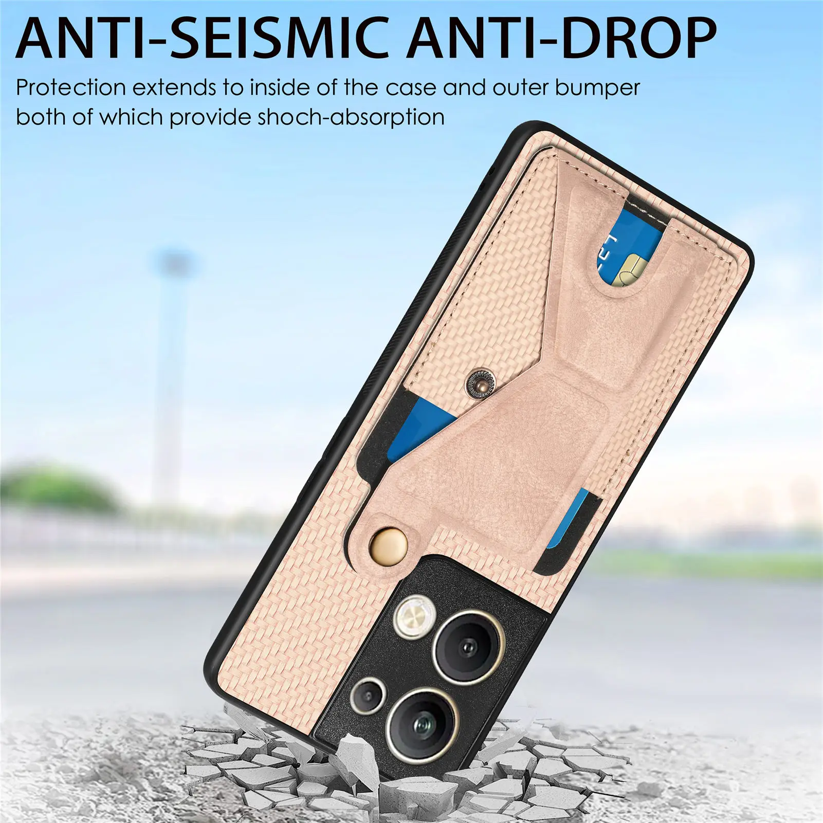 Magnetic Buckle Case For OPPO Realme C55 C35 C31 C30S C33 C25S C25Y C21Y C12 C11 Carbon Fiber Card Slot Wallet Stand Case Cover