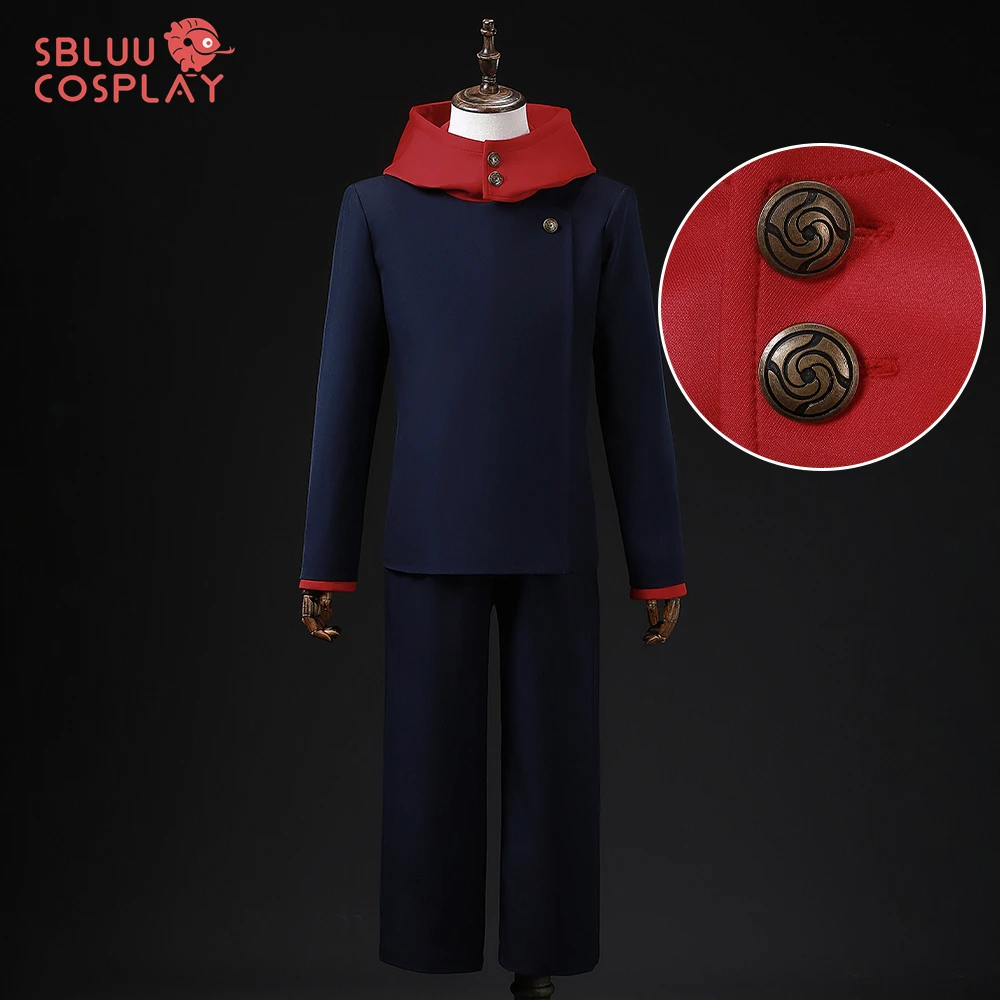 

SBluuCosplay Itadori Yuji Cosplay Costume R Quality Dark Blue Coat Pants School Uniform Halloween Christmas Gift