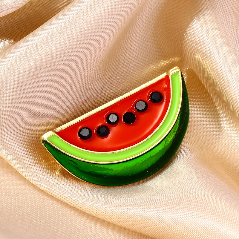 Watermelon Pins Fashion Fruit Shape Brooches Charms Decorative Scarf Shawl Pins for Women Clothes Bag Jewelry Supplies