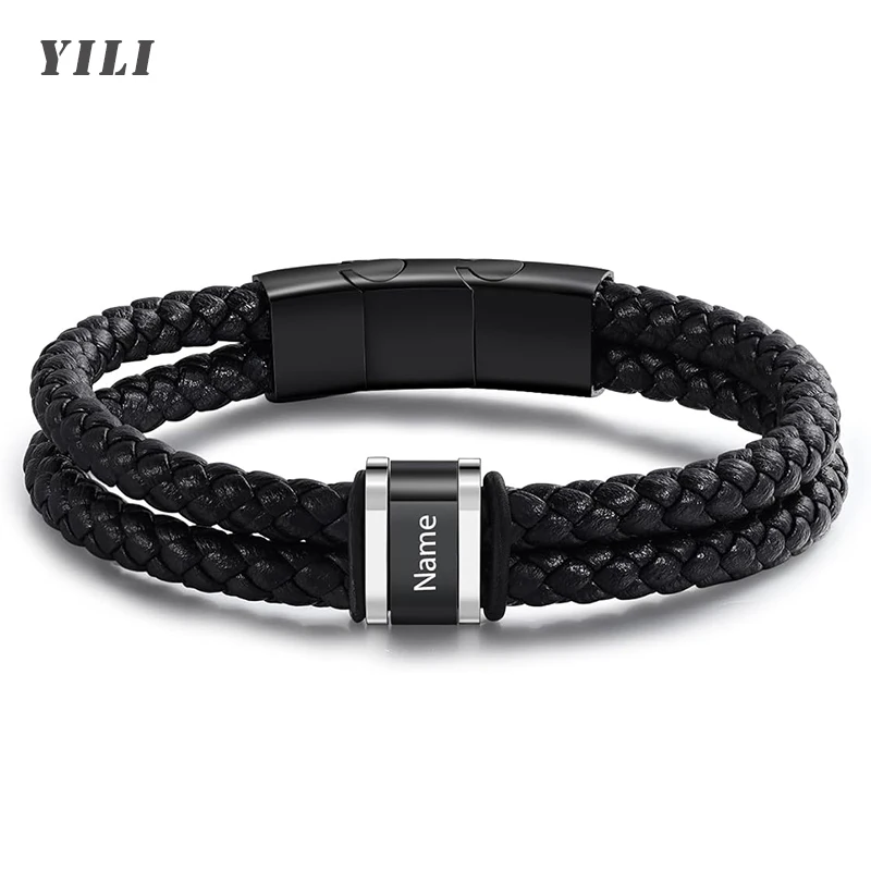 XCL Custom Braided Leather Name Bracelet 9