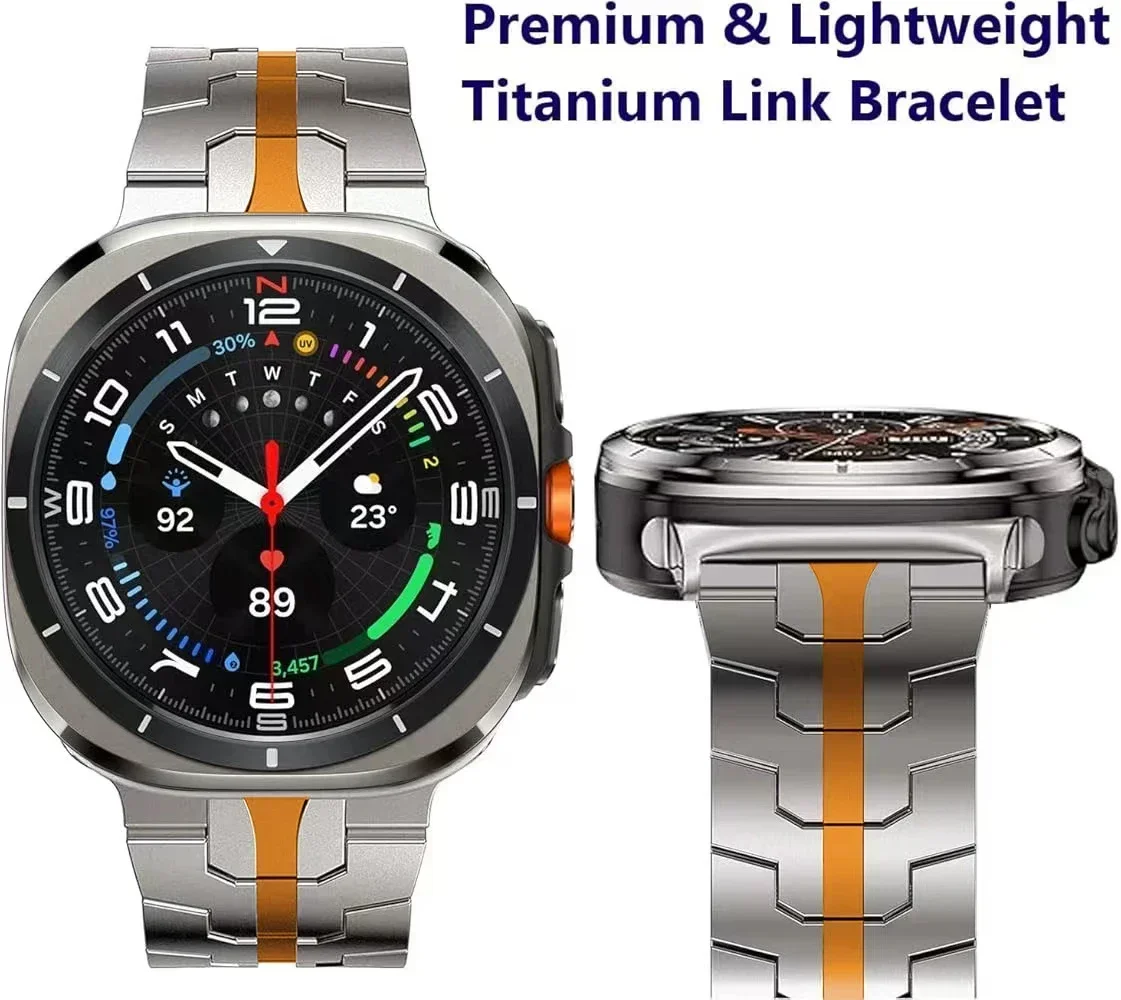 Pulseira de titânio para samsung galaxy watch ultra 47mm pulseira masculina de luxo pulseira de metal para samsung 7 ultra galaxy ultra 47mm correa