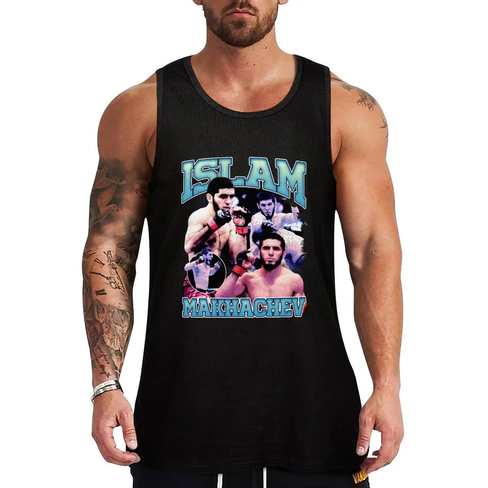 

Islam Makhachev Tank Top man vest gym t-shirts man gym training accessories