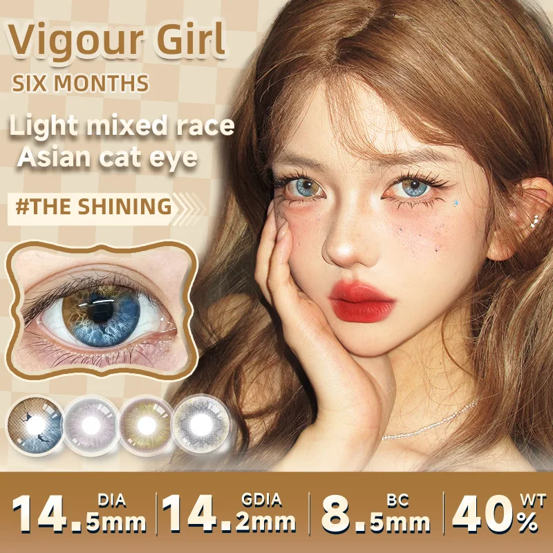 MIMI PARK Lot de 2 lentilles de contact colorées demi-annuelles 14,5 mm grand diamètre, souples et très hydratantes pour femmes, cosplay, Halloween -0.00D à