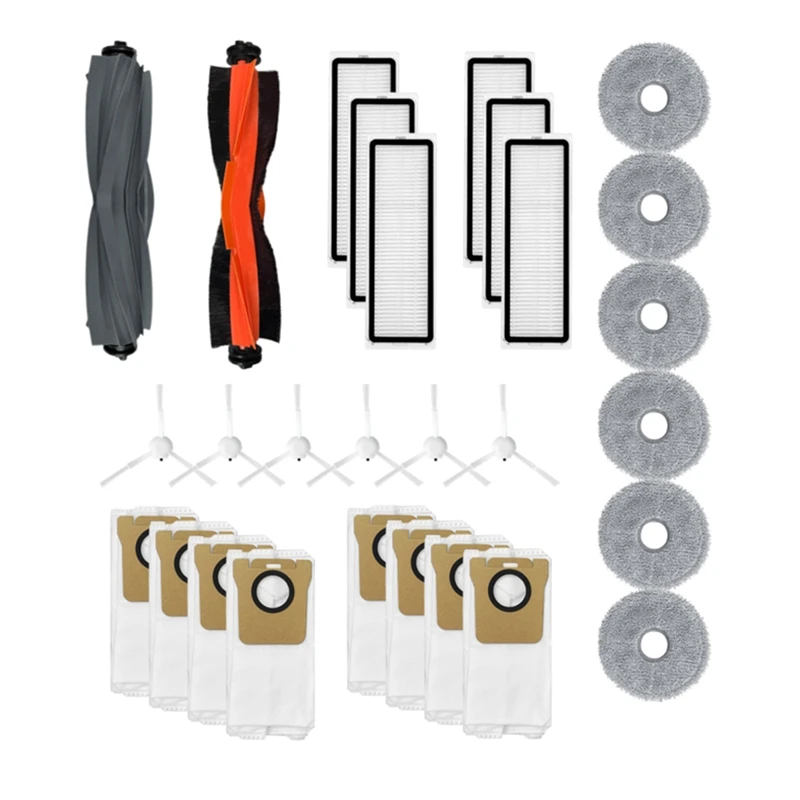 

1 Set Main Brush HEPA Filter Side Brush Mop Cloth Replacement Parts Fit For Dreame X20 Pro / PLUS