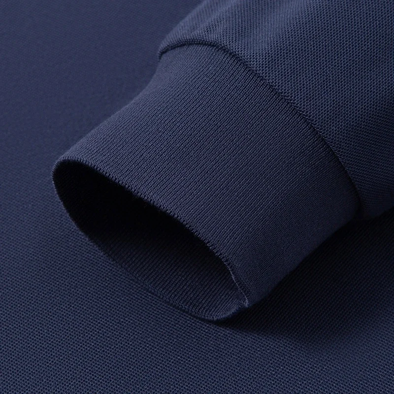 New Men\'s Business Casual Long Sleeved Shirt Solid Color Polo Shirt Fashionable Breathable Comfortable Versatile Top