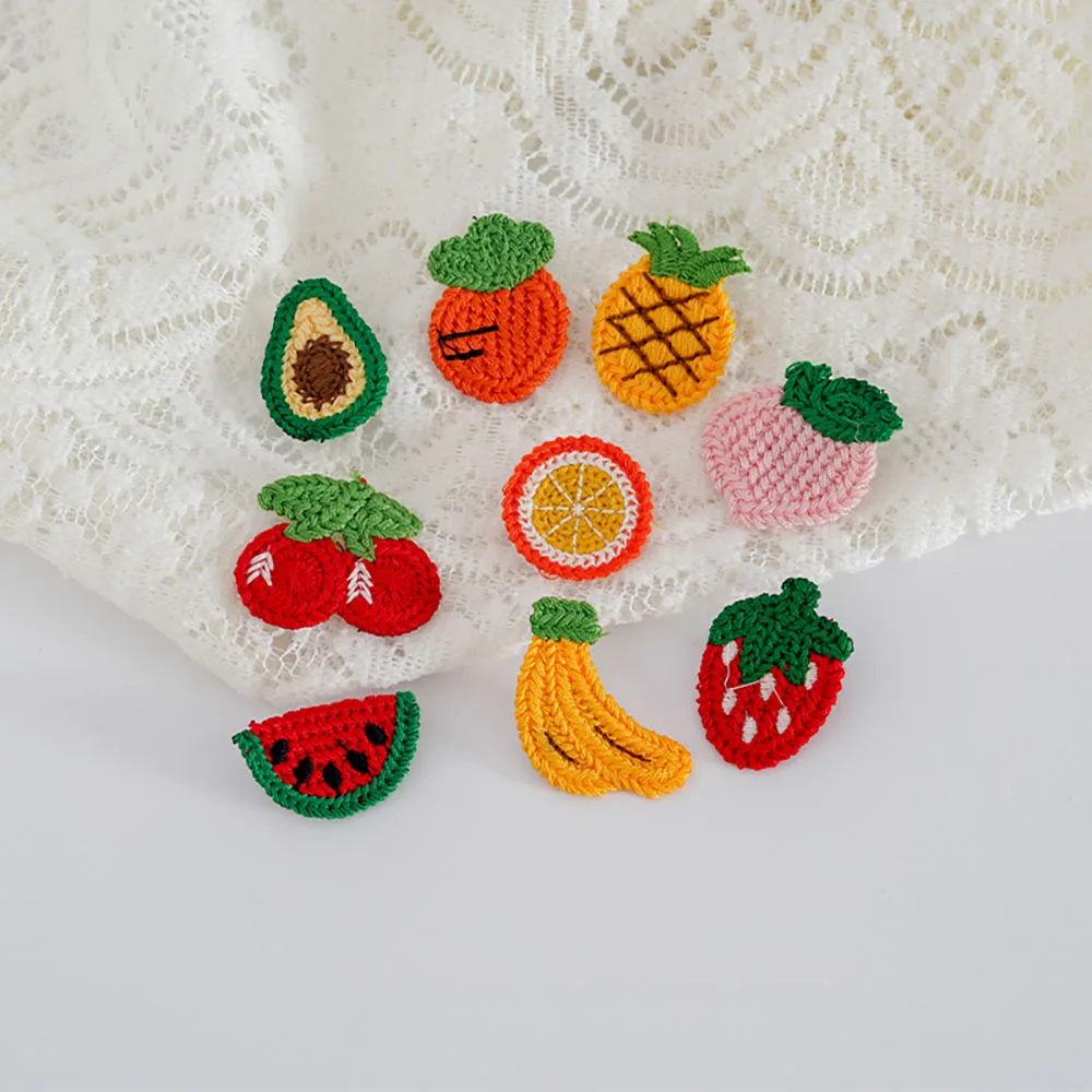 ZHEN-D Knitwear Crochet Fruits Series Suit Gift Wool Cute Brooch Sweet Food Gift Decoration Dining Table Banana Orange Cherry