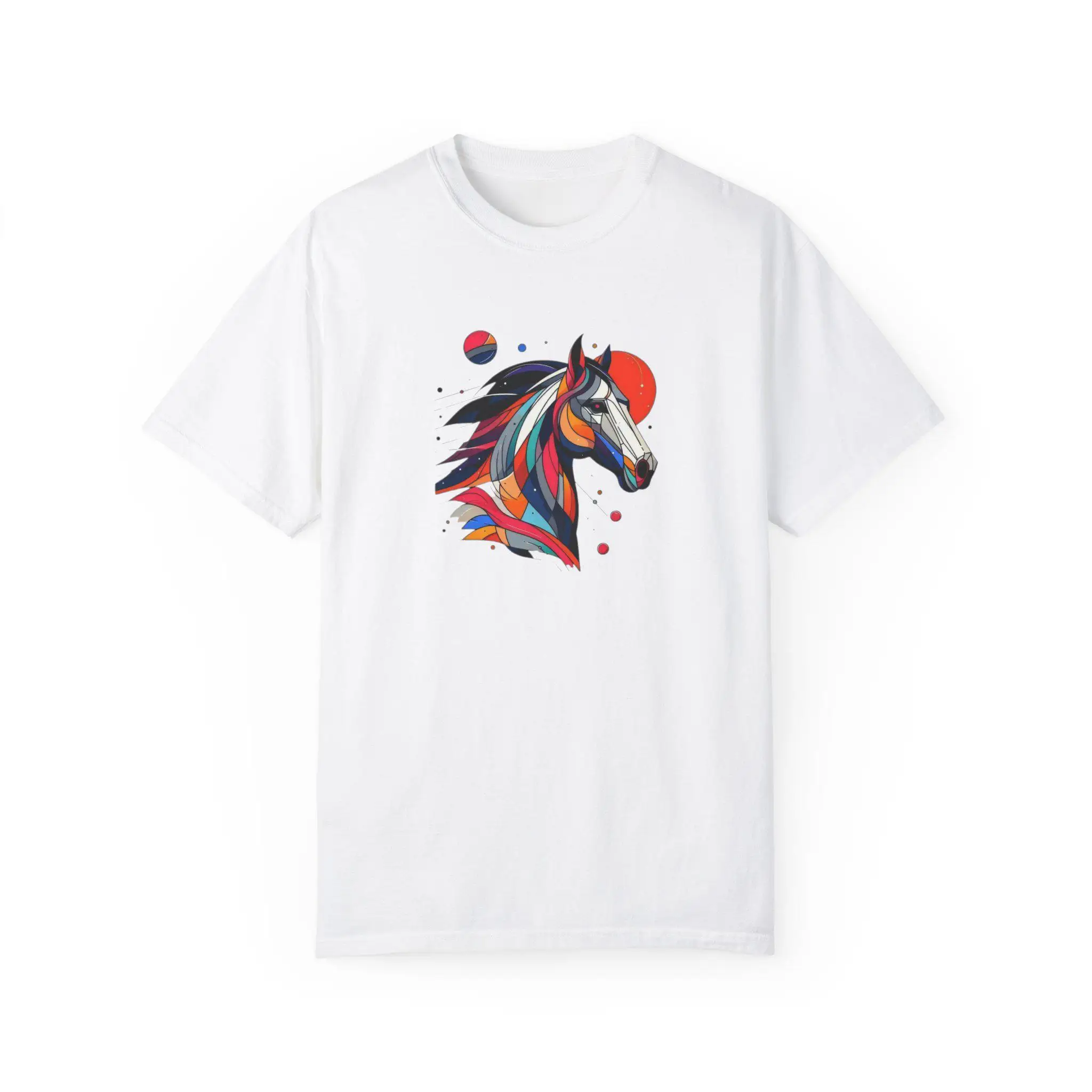 Summer Men's and Women's Luxurious Printed Pattern Comfortable T-Shirts Colorful Horse Graphic T-Shirt, Artistic Animal Tee