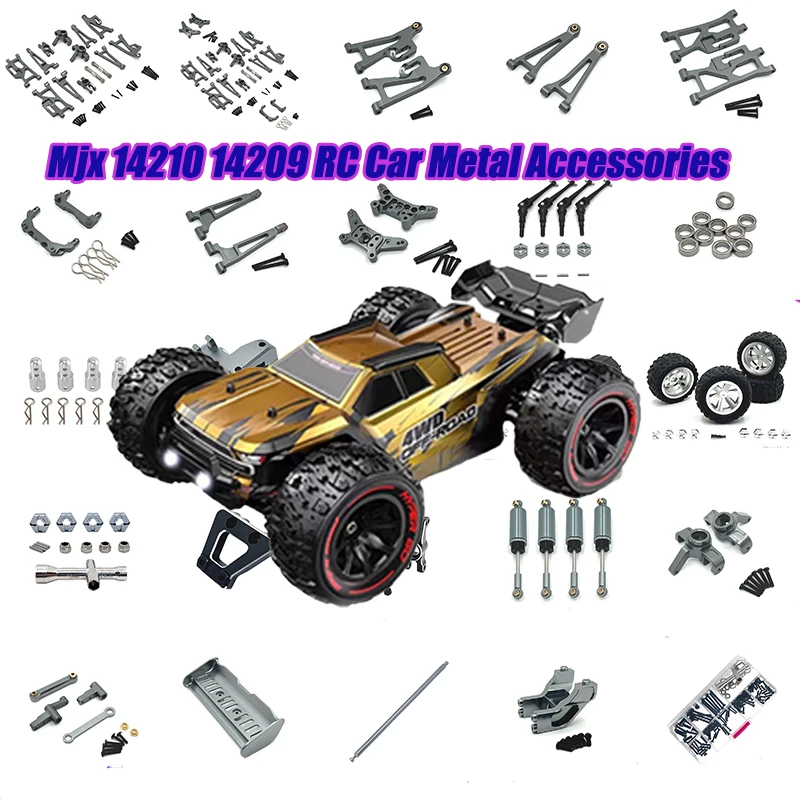 Mjx 14210 14209 Metal Accessories Steering Cup Upper Swing Arm Set Shock Tower Bracket Body Post Hyper Go RC Car Upgrade Parts