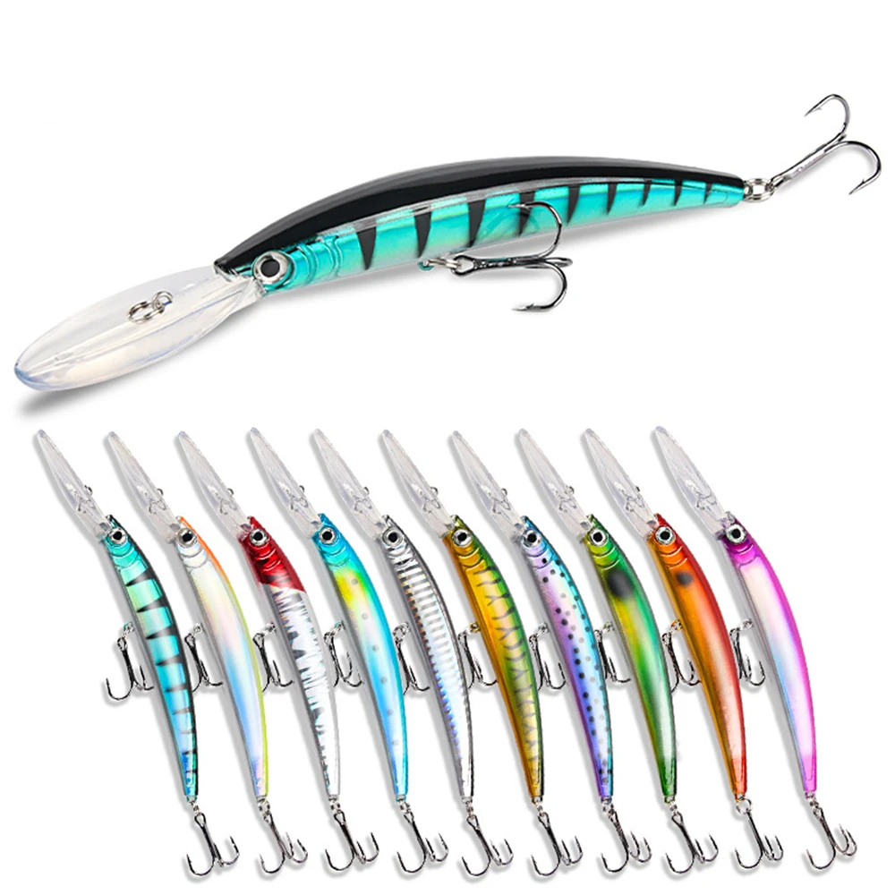 Long Tongue Minnow Fishing Lure Bass Trolling Flaher Artificial Hard Bait 17.5cm 16g Crankbait Wobblers for Trolling Jerkbait