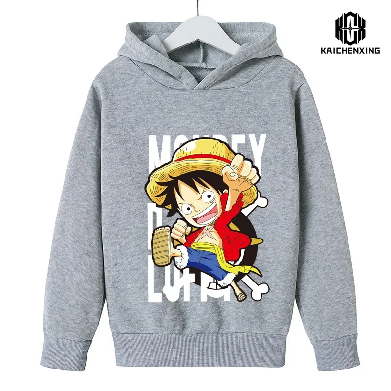 2023 Cartoon One Piece Fashion Children's Top Casual Hoodie Sports Boys and Girls Cute Casual Sports Top One Piece Hoodie Top