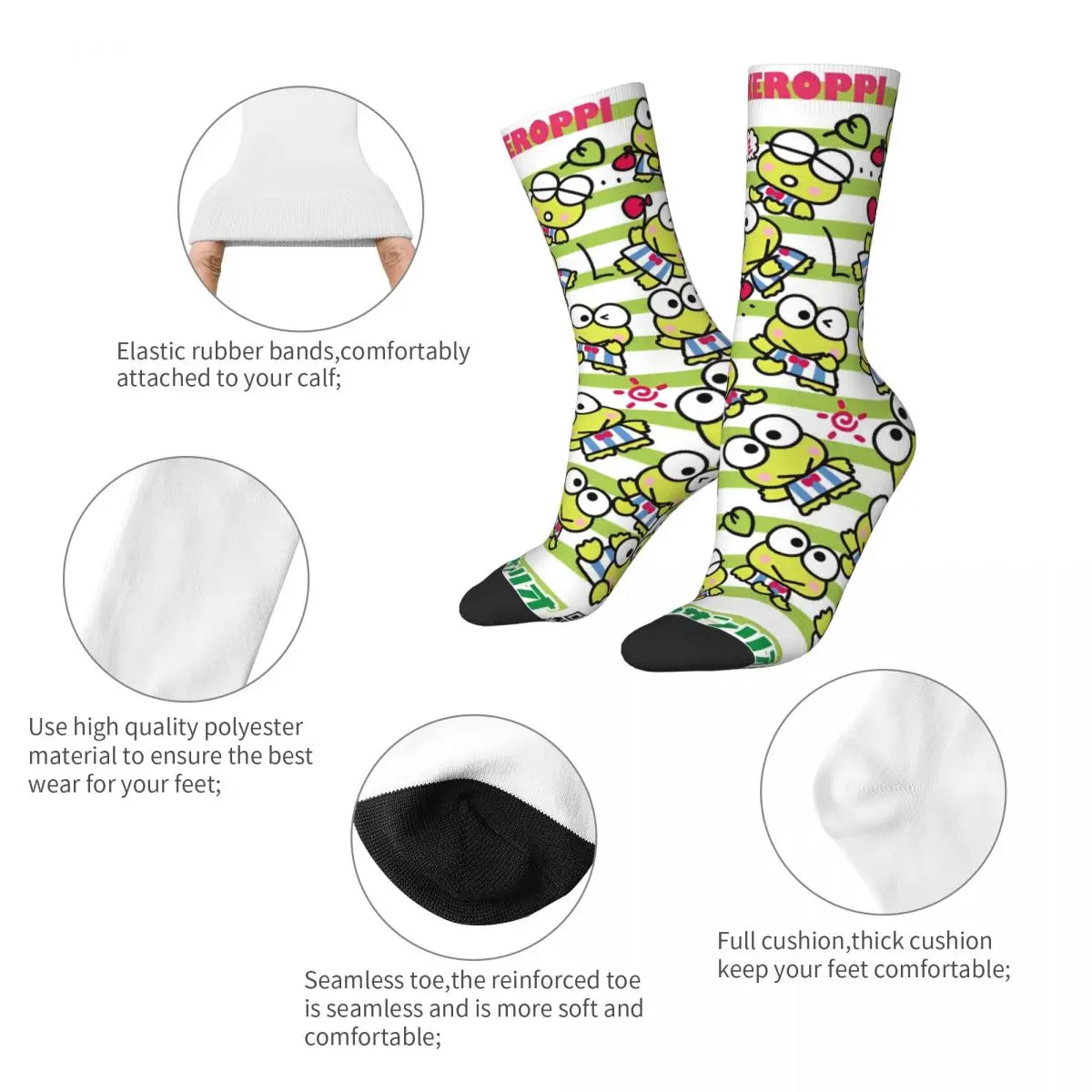 Calzini da uomo Unisex MINISO Keroppi calze da cartone animato moda invernale calzini comodi Design Skateboard calzini antiscivolo