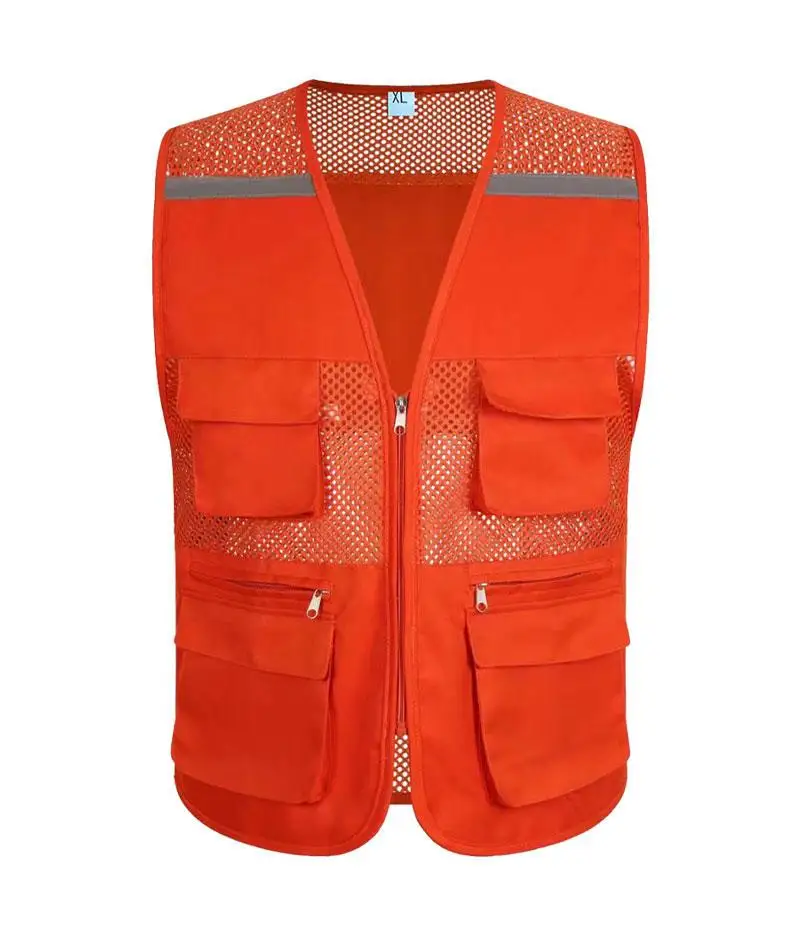 Men's Workwear Safety Vest Personalized Custom Design Print Logo DIY Construction Site Public Welfare Organizations Group