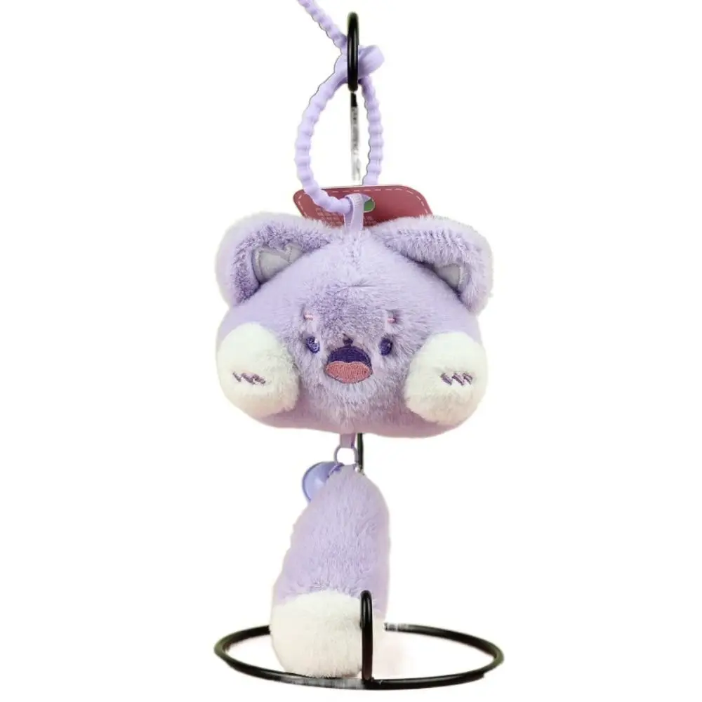 

Fashion Long Tail Plush Cat Keychain with Bell PP Cotton Cat Plush Keyring Lovely Cartoon Plush Cat Doll Pendant Christmas Gift