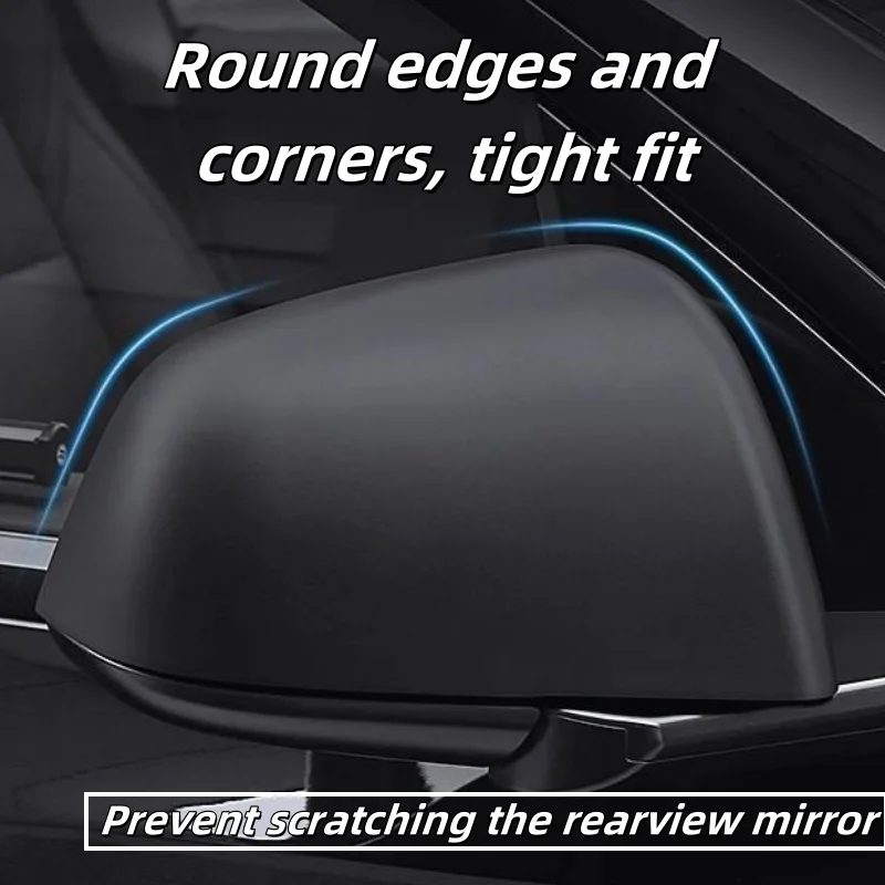 Car Rearview Mirror Cover For Tesla Model 3 Y Bright/Matte Carbon Fiber Rear View Mirror Decorative Shell Exterior Accessories