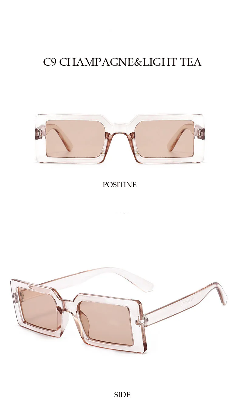 Quadratische Sonnenbrille für Damen, Kleine Rechteckige Sonnenbrille für Damen/Herren, Vintage Retro-Brillen für Frauen – Detail 13