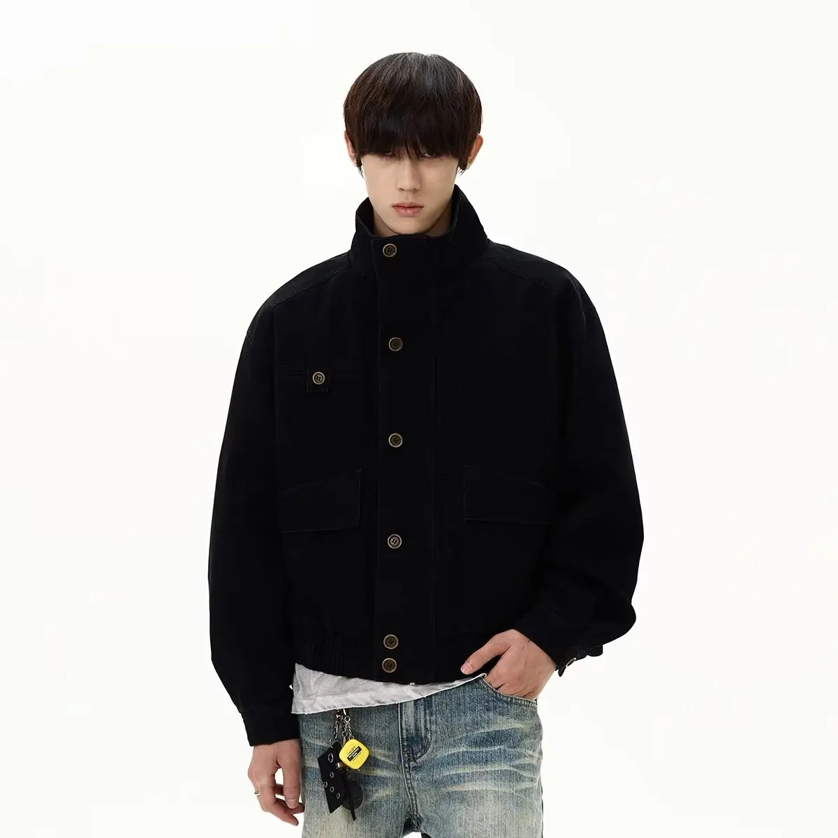 

Мужская рабочая одежда свободного кроя Jaet American Barn Sle с воротником-стойкой, пальто Harrington, осень-зима, большой размер 250, Pou