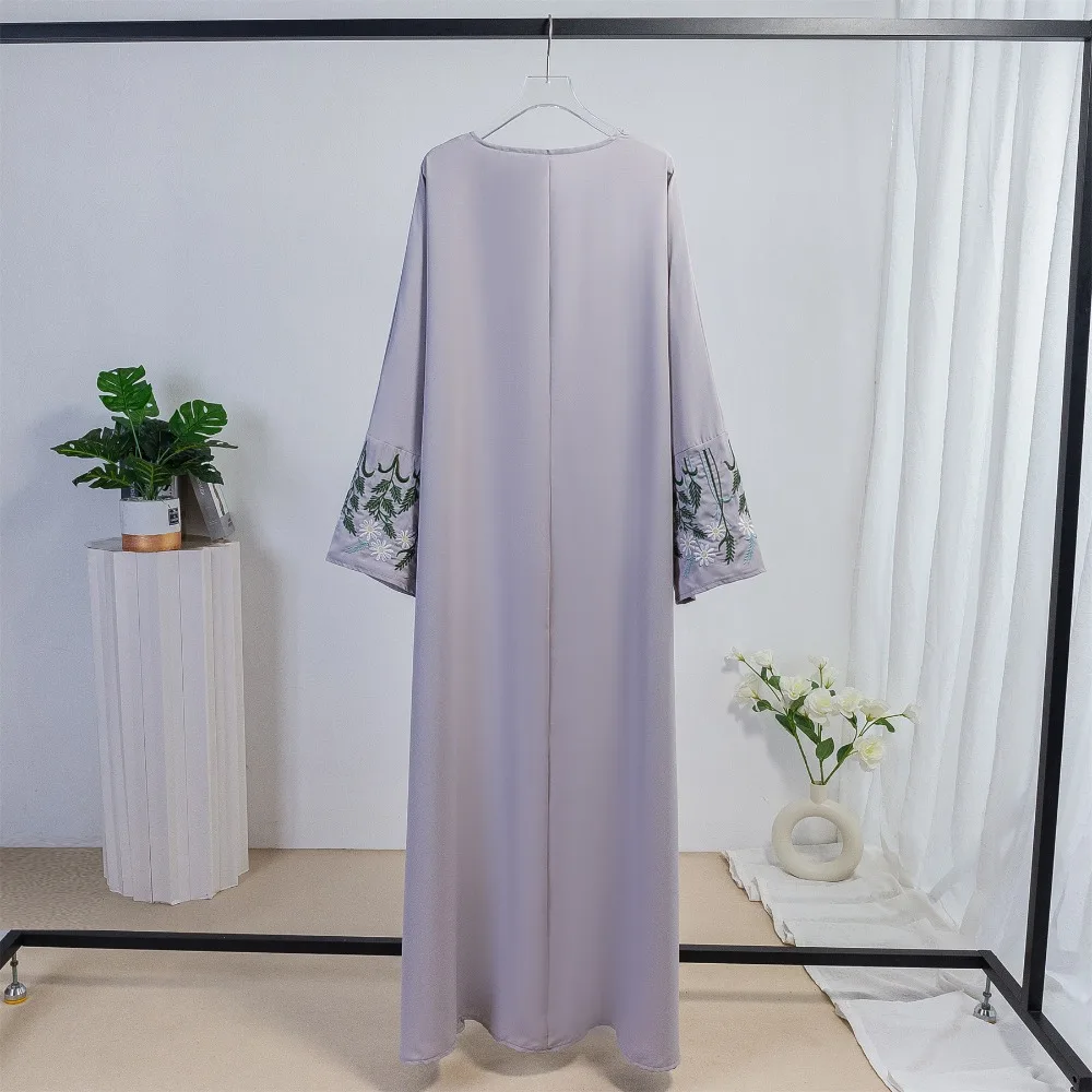 Islamic Clothing Modest Prayer Dress Muslim Kaftans Long Sleeve Loose Embroidery Maxi Ramadan Dresses Women Abaya Muslim Jilbabs