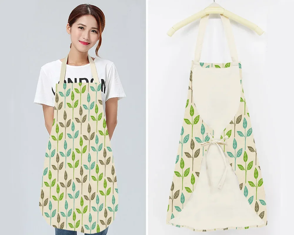 Cartoon animal leaf pattern For home and kitchen customizable apron Child apron Woman kitchen apron Women kitchen apron aprons