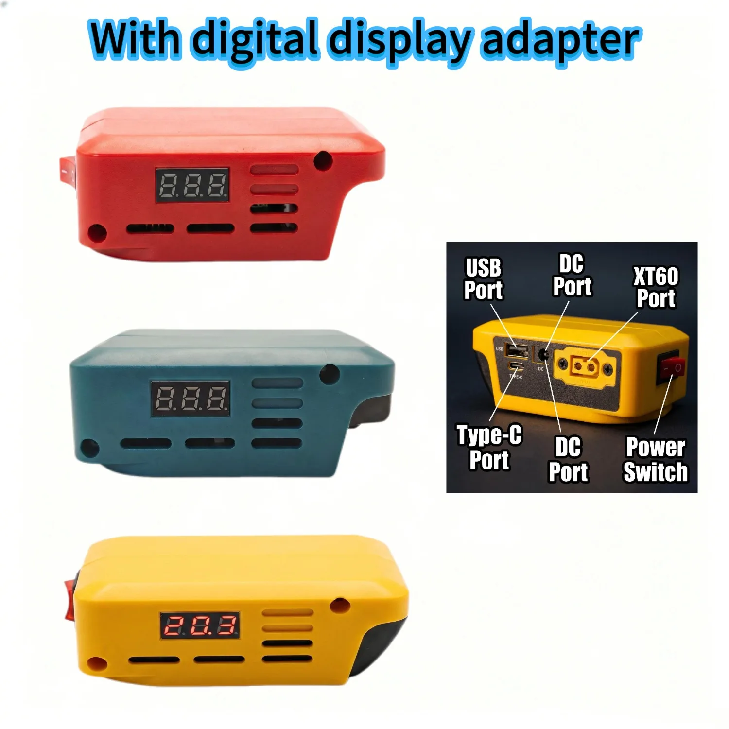 

For Makita/ Milwaukee/DeWALT 18v Lithium Battery Adapter USB Fast Charging Portable Outdoor Worksite Car Emergency Power Supply