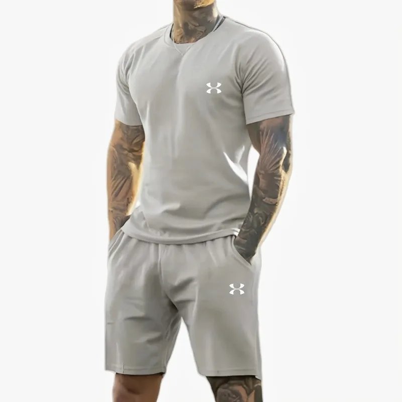 2026 Summer New Men's Printed Short-Sleeved T-Shirt + Shorts Suit, Casual Sportswear, Breathable Outdoor Casual Men's T-Shirt, view 6