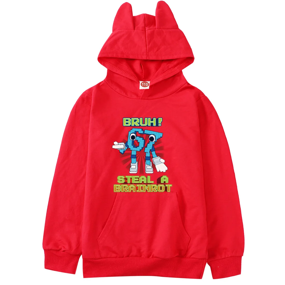 

67, толстовка с капюшоном Steal A Brainrot, детская толстовка с капюшоном для маленьких девочек, пуловер с капюшоном, модная верхняя одежда для мальчиков, детская одежда