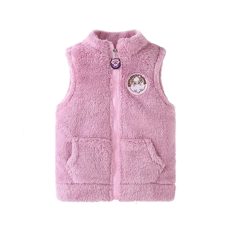 3-12 Years Spring Autumn Girls Vest Fleece Sleeveless Boy Coat Waistcoat Keep Warm Kids Outerwear Girls Jacket Children Clothing