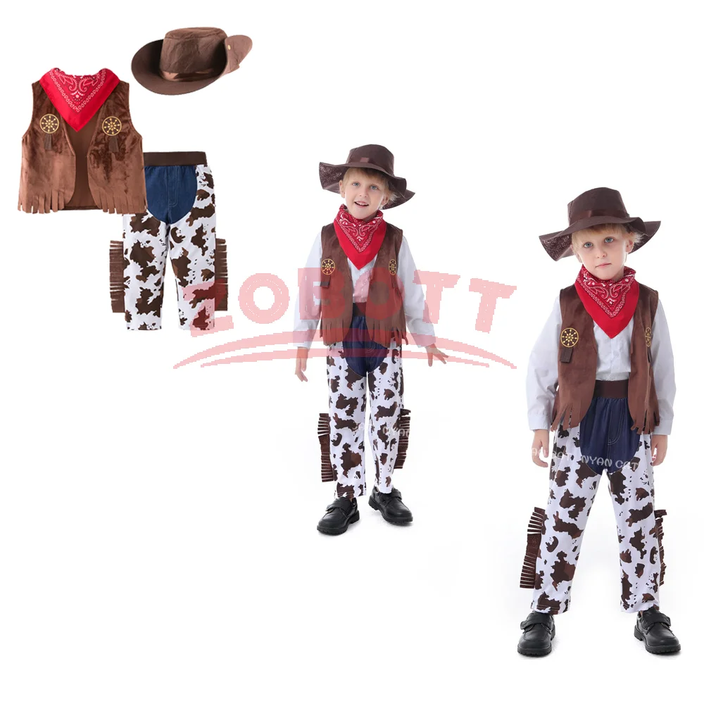 Fantasia Purim Halloween-Kostüme für Babys, Kleinkinder, Jungen, Cowboy-Kostüm, Party, Kostüm, ausgefallene Sets