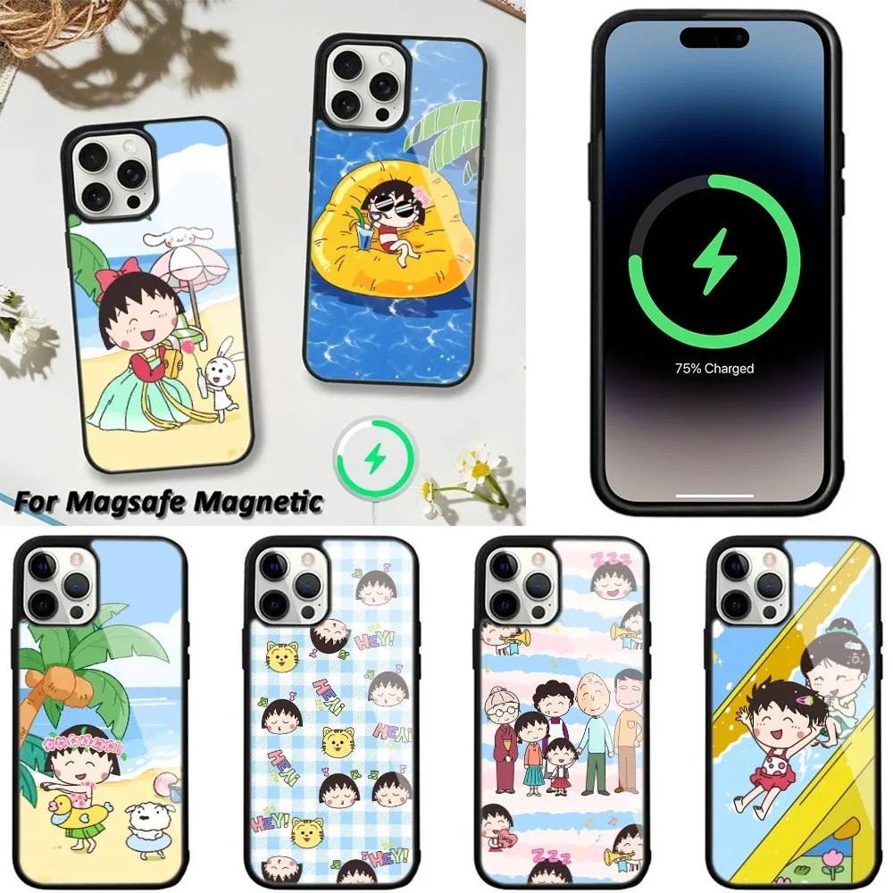 C-Chibi M-Maruko-chan   Phone Case For iPhone 15,14,13,12,11 Pro Max Plus Cases Wireless Charging