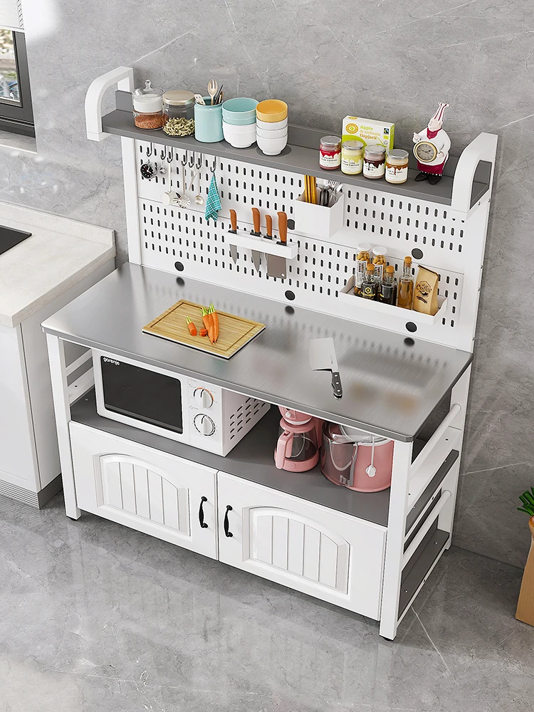 Kitchen Stainless Steel Operating Table Cutting Station Wire-Wrap Board Storage Rack Floor Multi-Layer Storage Rack