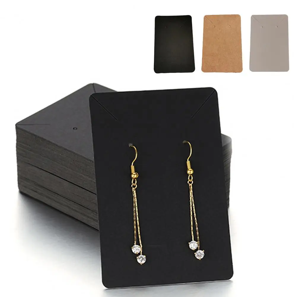 

100Pcs/Lot Earrings Necklaces Display Cards Jewelry Organizer Ear Studs Blank Kraft Paper Card for Jewelry Packaging