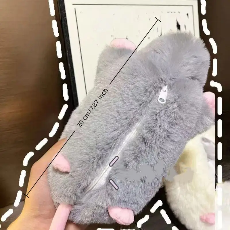 1Pc Cute Octopus Mouse Pencil Case Mouse-shaped Pencil Case Plush Toy Student Stationery Organizer For Girls