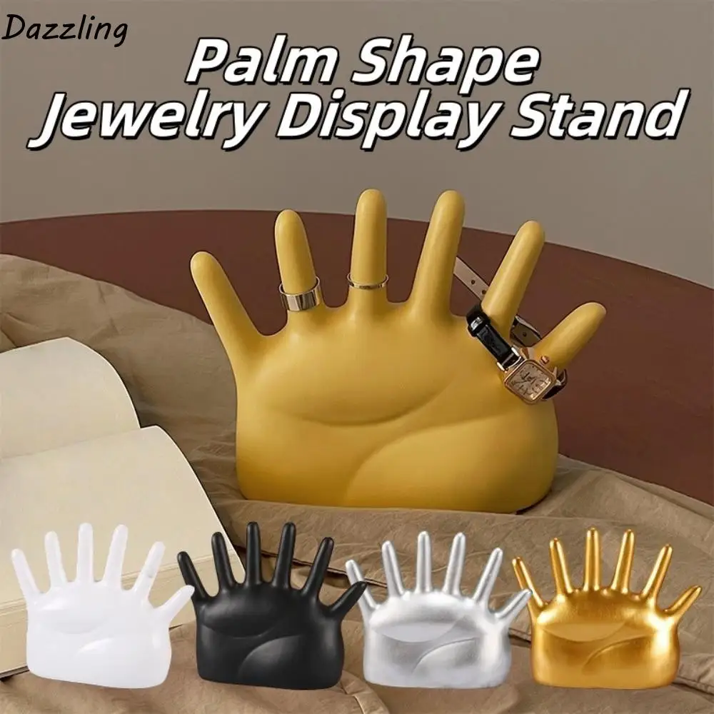 

6 Fingers Palm Shape Rings Holder Resin Crafts Watch Organizer Simple Vintage Palm Shape Jewelry Display Stand