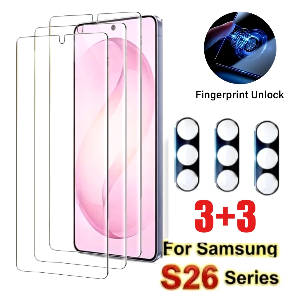 

3Pcs Ultra Clear Screen Protector for Samsung Galaxy S26 S25 S24 Ultra S23 S22 S21 Plus S25 S24 FE With 3Pcs Camera Lens Glass