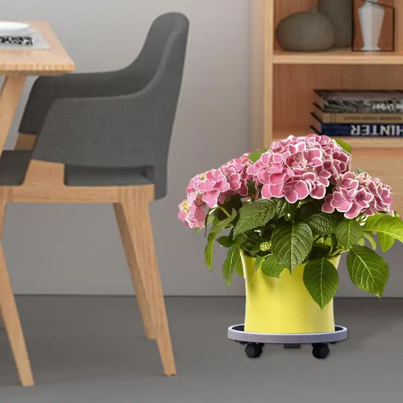 Universal Flower Pot Wheels Round Plastic Tray Plant Rack Tray Round Rolling Wheeled Flower Pot Tray Rolling Potted Plant Stand