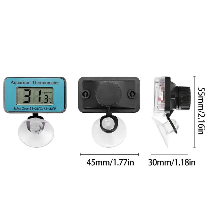 1pc Fish Tank Electronic Digital Diving Thermometer LCD LED Display High Precision Thermometer ABS Waterproof Design