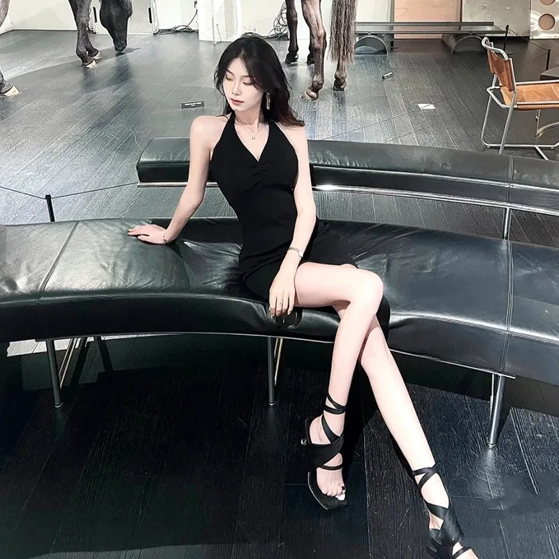 Vestidos sem mangas feminino azul primavera boêmio crochê bloqueando fofo em camadas linha a fairycore único piquenique mori menina harajuku